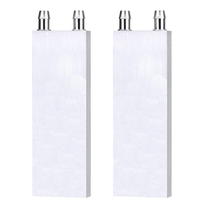Clyxgs Aluminum Water Cooling Block,Liquid Cold Water Plate Heat Sink Water-Cooled Exchanger Head semiconductor Refrigeration Sheet CPU Graphics Radiator Heatsink Endothermic Head (40 x 80 x 12mm)2pcs - Image 1